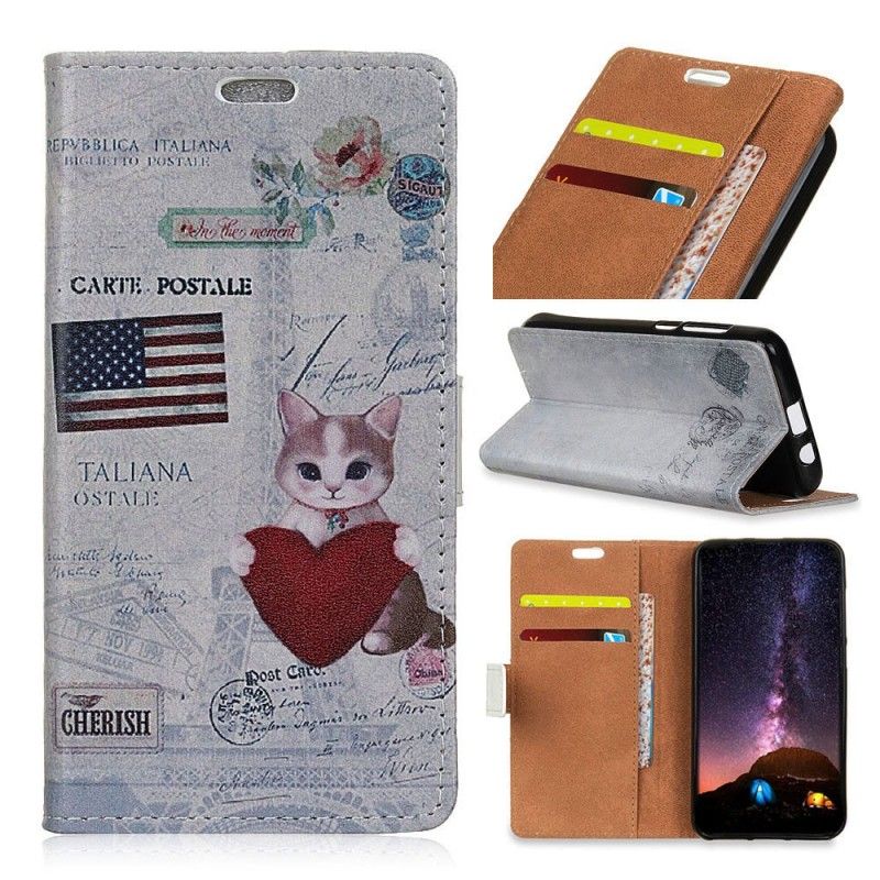 Folio Deksel for Samsung Galaxy S10 Omreisende Katt