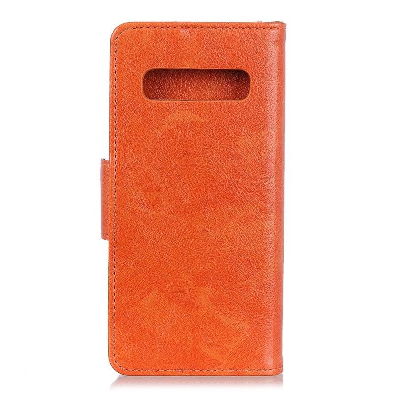 Folio Deksel for Samsung Galaxy S10 Svart Skinnende Skinneffekt