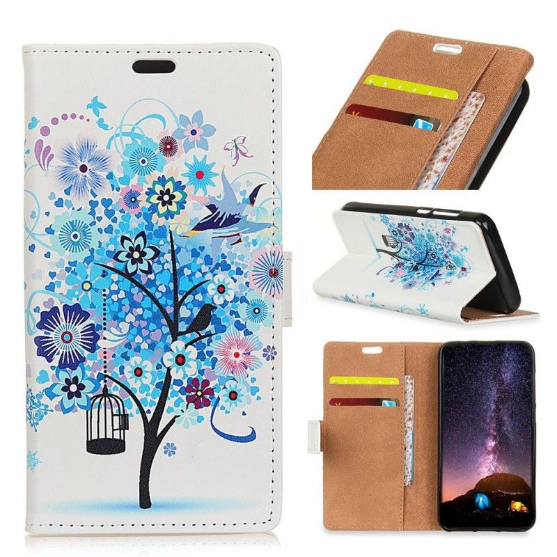 Folio Deksel Samsung Galaxy S10 Oransje Blomstrende Tre Beskyttelse