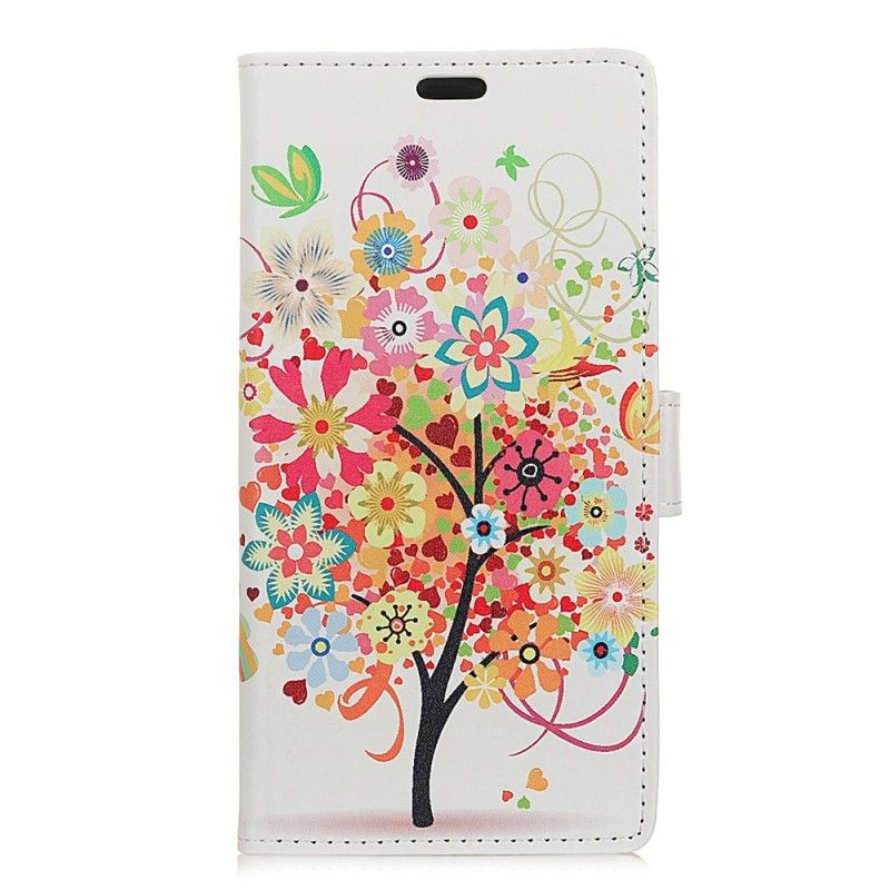 Folio Deksel Samsung Galaxy S10 Oransje Blomstrende Tre Beskyttelse