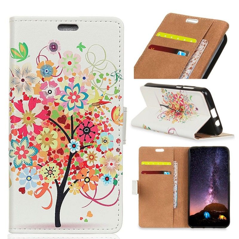 Folio Deksel Samsung Galaxy S10 Oransje Blomstrende Tre Beskyttelse