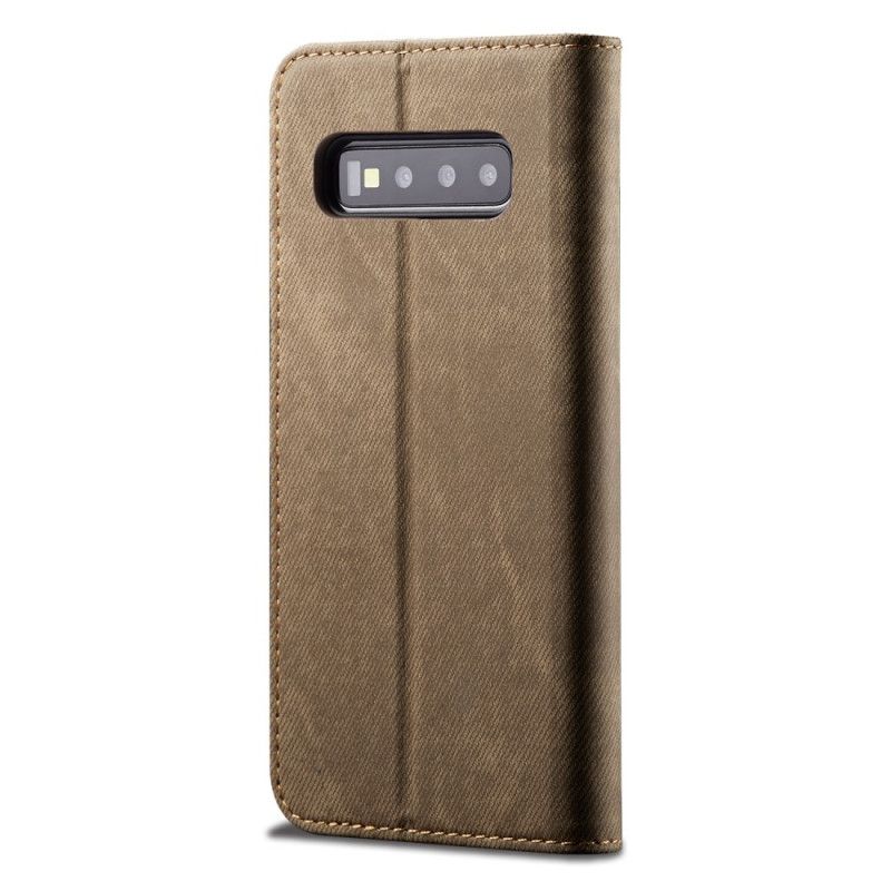 Folio Deksel Samsung Galaxy S10 Svart Mobildeksel Jeansstoff