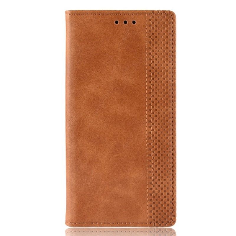 Folio Deksel Samsung Galaxy S10 Svart Mobildeksel Stilisert Vintage-Skinneffekt