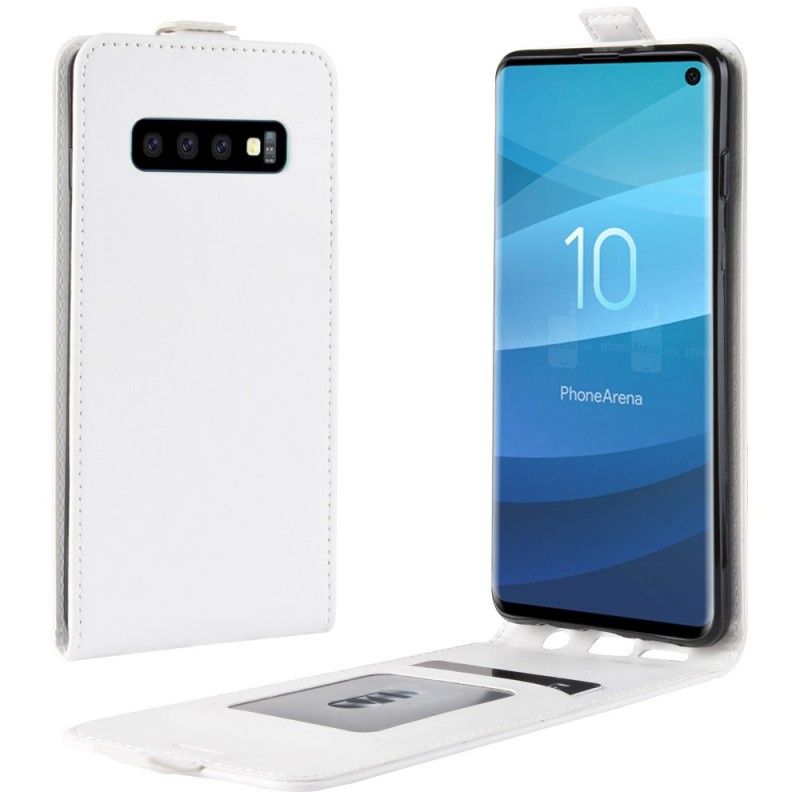 Folio Deksel Samsung Galaxy S10 Svart Sammenleggbar Skinneffekt