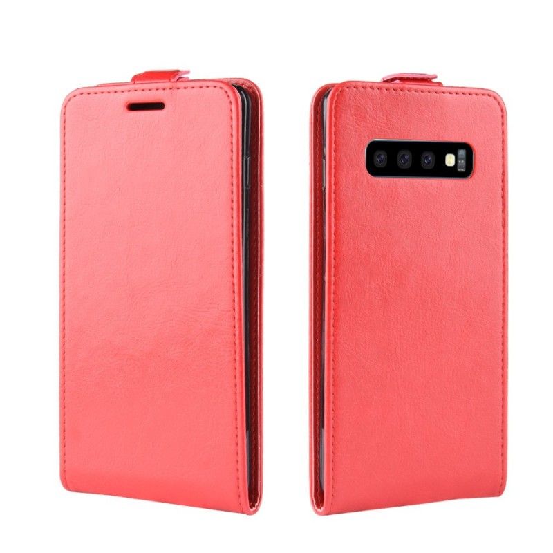 Folio Deksel Samsung Galaxy S10 Svart Sammenleggbar Skinneffekt