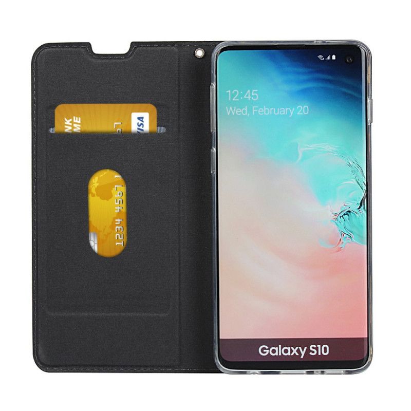 Folio Deksel Samsung Galaxy S10 Svart Ultra Finesse Anti-fall