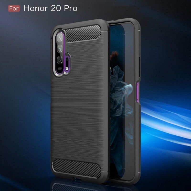 Deksel for Honor 20 Pro Svart Børstet Karbonfiber