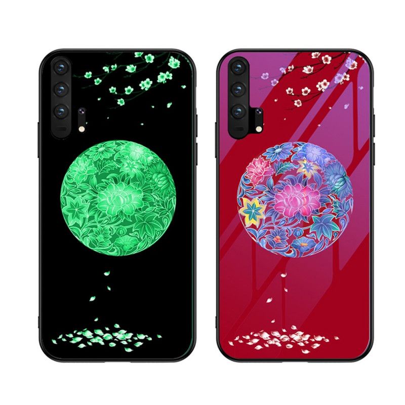 Deksel Honor 20 Pro Rød Herdet Glass Med Fluorescerende Mønster