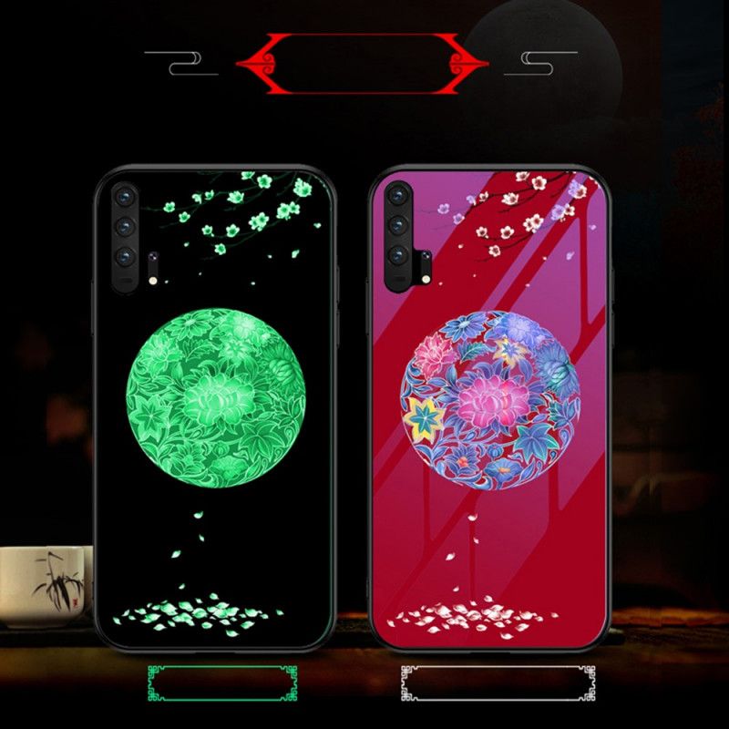 Deksel Honor 20 Pro Rød Herdet Glass Med Fluorescerende Mønster