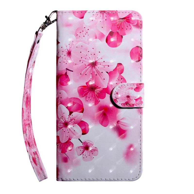 Lærdeksel Folio Deksel Honor 20 Pro Rosa Blomster