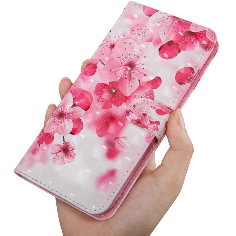 Lærdeksel Folio Deksel Honor 20 Pro Rosa Blomster