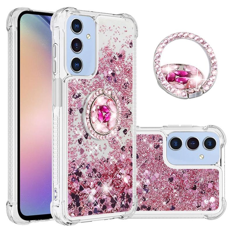 Deksel Samsung Galaxy A15 5g Flytende Glitter Støttering Beskyttelse Deksel