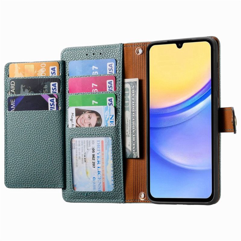 Folio Deksel Samsung Galaxy A15 5g Hjertemønster Og Rfid-beskyttelse