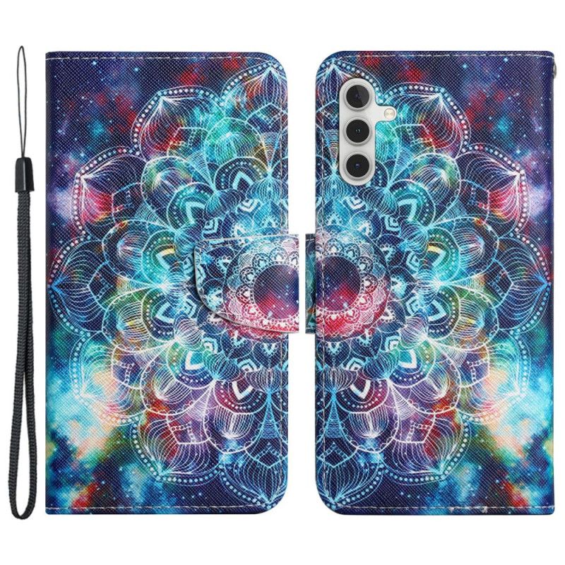 Folio Deksel Til Samsung Galaxy A15 5g Stjernehimmel Og Mandala Med Stropp