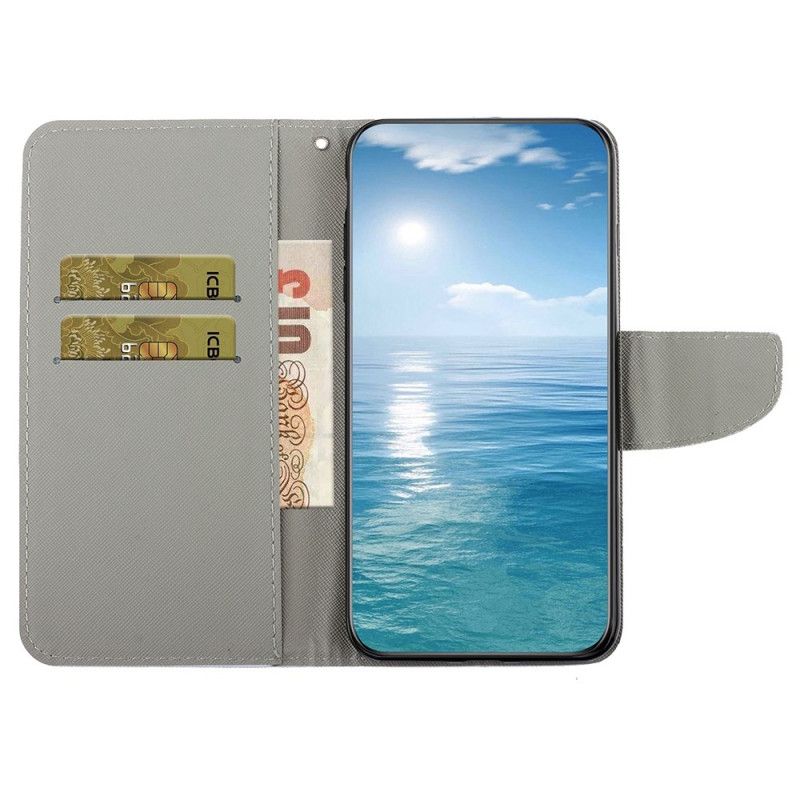 Lærdeksel Folio Deksel Samsung Galaxy A15 5g Mobildeksel Patchwork Med Stropp