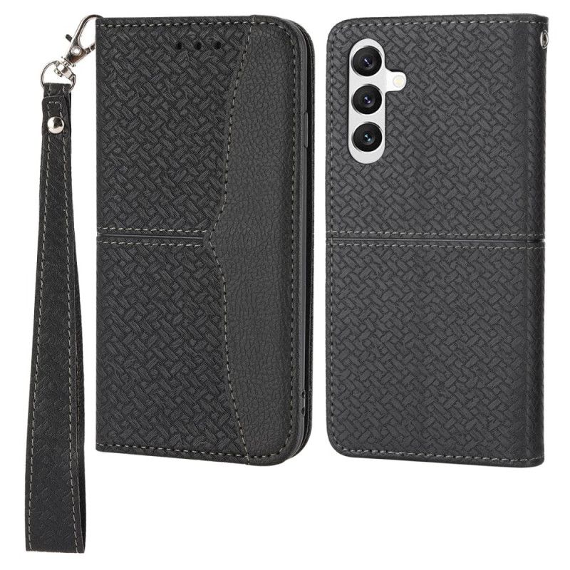 Lærdeksel Folio Deksel Samsung Galaxy A15 5g Strappy Woven Design