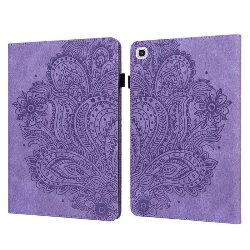 Case Etui Samsung Galaxy Tab A7 Rød Barokke Blomster