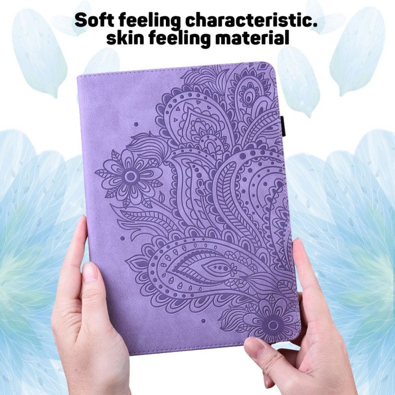 Case Etui Samsung Galaxy Tab A7 Rød Barokke Blomster