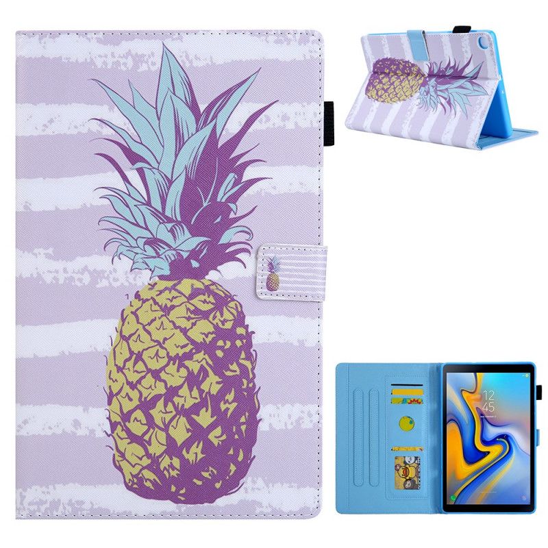 Folio Deksel for Samsung Galaxy Tab A7 Magenta Ananas Design