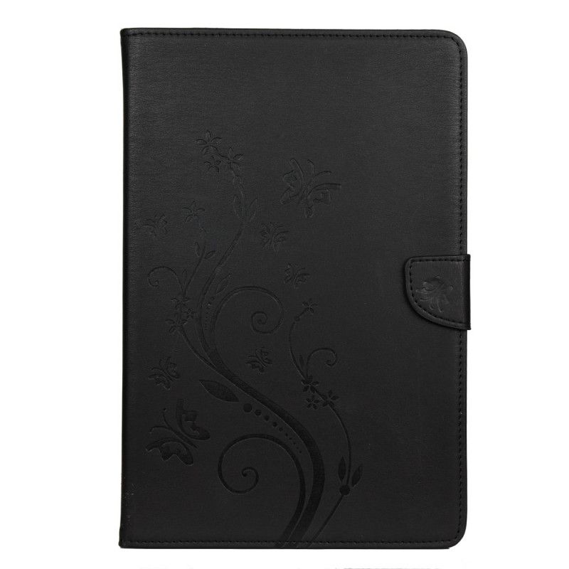 Folio Deksel for Samsung Galaxy Tab A7 Svart Blomster Sommerfugler