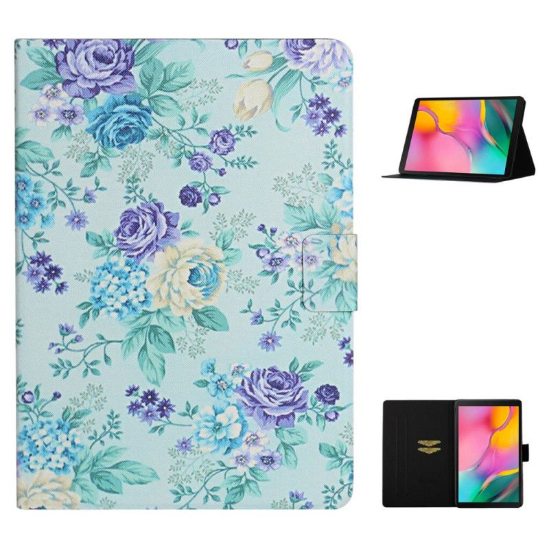 Folio Deksel Samsung Galaxy Tab A7 Grå Blomster Blomster Blomster