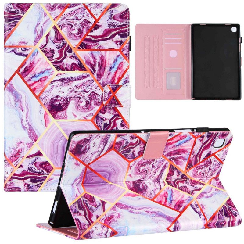 Folio Deksel Samsung Galaxy Tab A7 Rosa Marmorvariasjon Anti-fall