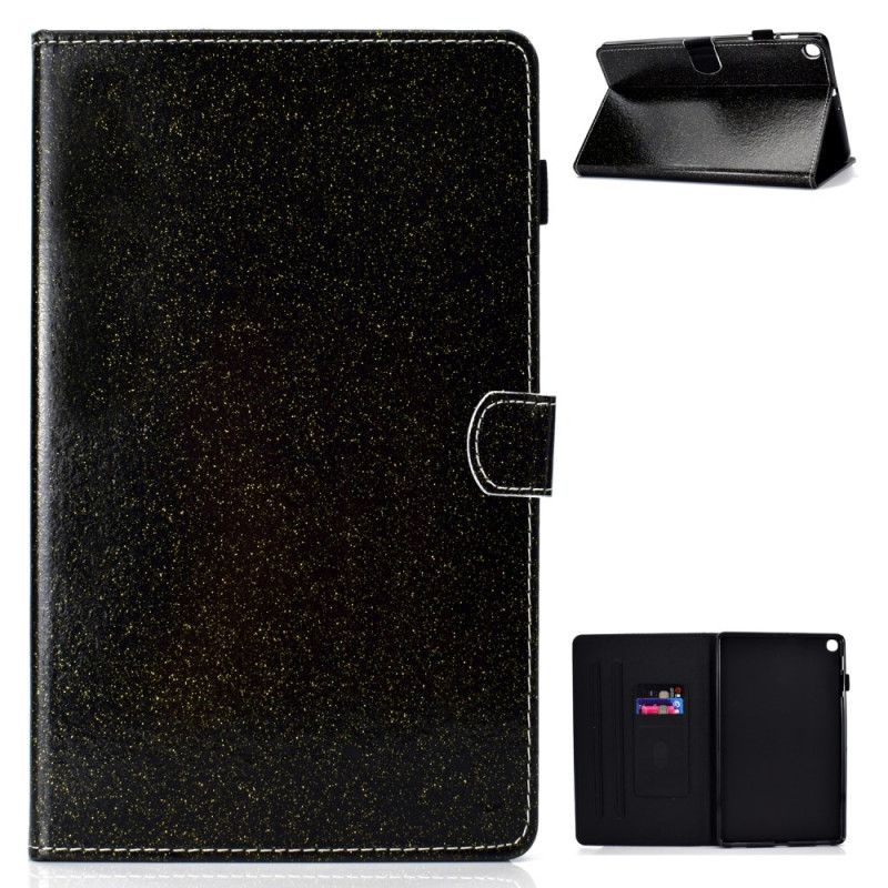 Folio Deksel Samsung Galaxy Tab A7 Svart Glitrende Glitter Beskyttelse