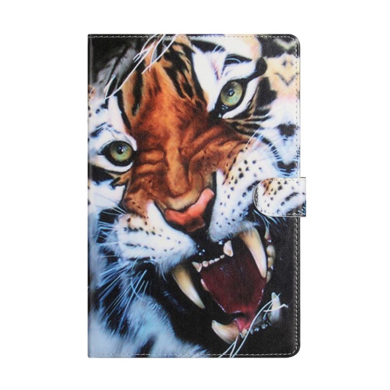 Lærdeksel Folio Deksel Samsung Galaxy Tab A7 Mobildeksel Storslått Tiger