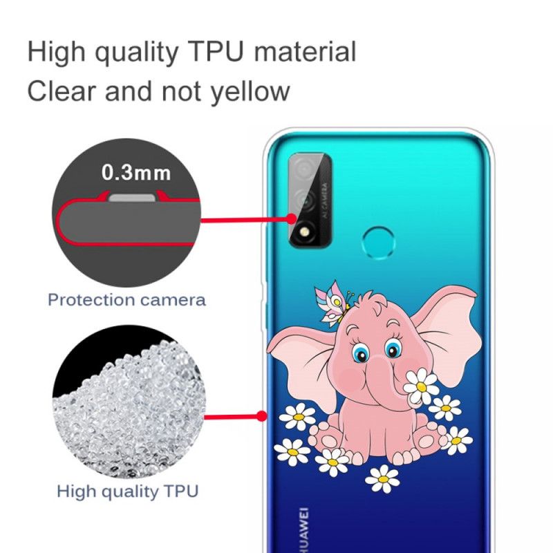 Deksel Huawei P Smart 2020 Gjennomsiktig Rosa Elefant