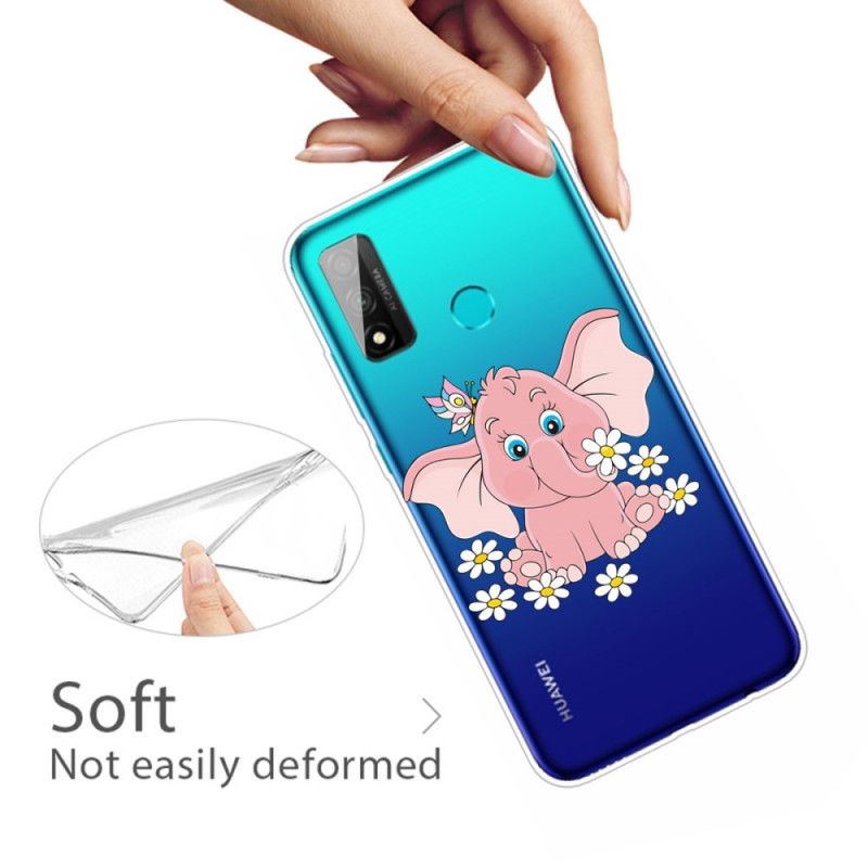 Deksel Huawei P Smart 2020 Gjennomsiktig Rosa Elefant