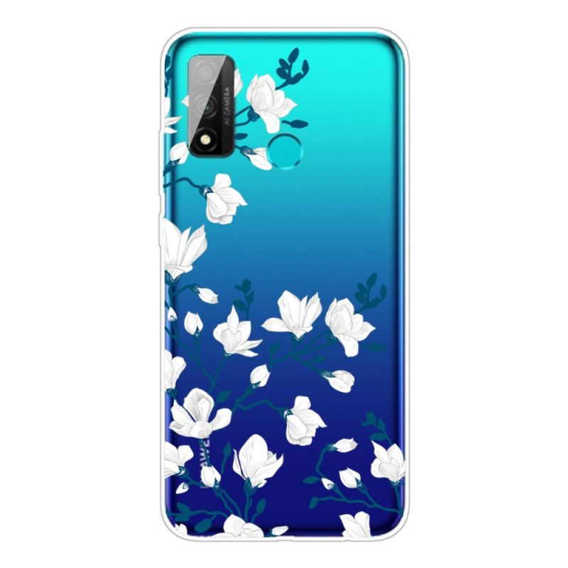 Deksel Huawei P Smart 2020 Hvite Blomster