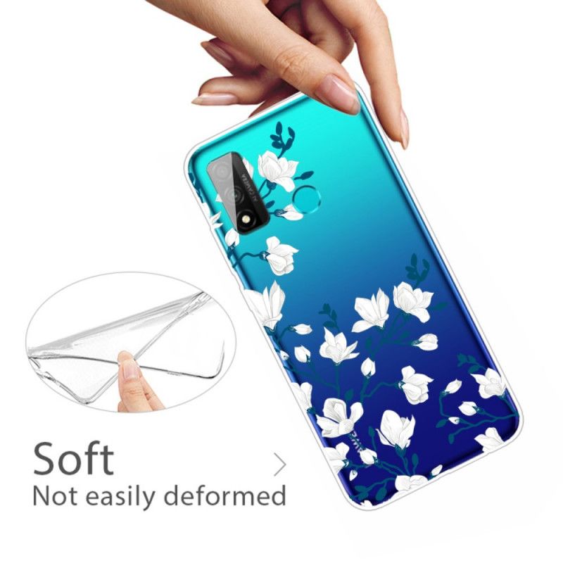 Deksel Huawei P Smart 2020 Hvite Blomster