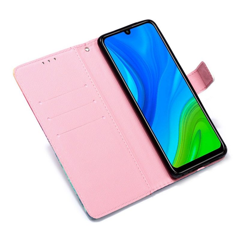 Folio Deksel for Huawei P Smart 2020 Akvarellvalmue