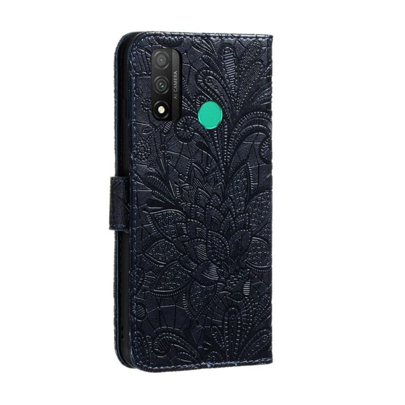 Folio Deksel for Huawei P Smart 2020 Cyan Tribal Thong Blomster