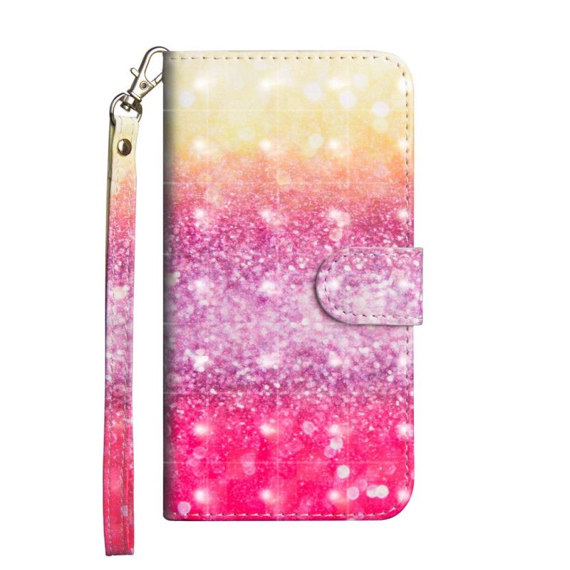 Folio Deksel Huawei P Smart 2020 Gradient Magenta Glitter Beskyttelse