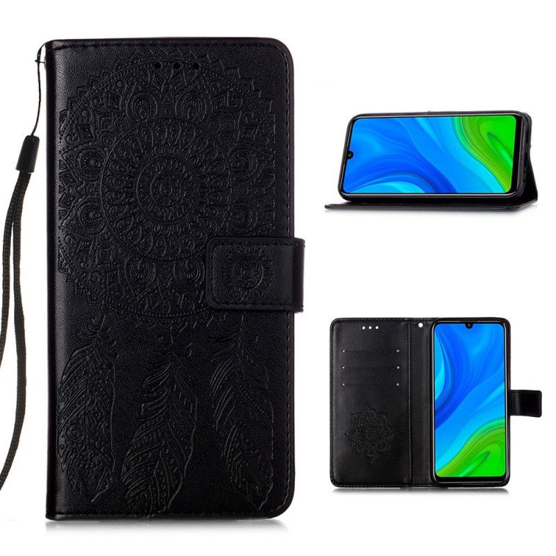 Folio Deksel Huawei P Smart 2020 Svart Dreamcatcher-Trykk Og Tanga