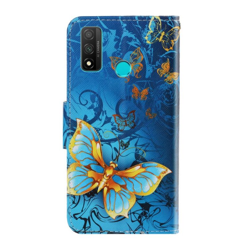 Folio Deksel Huawei P Smart 2020 Svart Sommerfuglvariasjoner Med Tanga