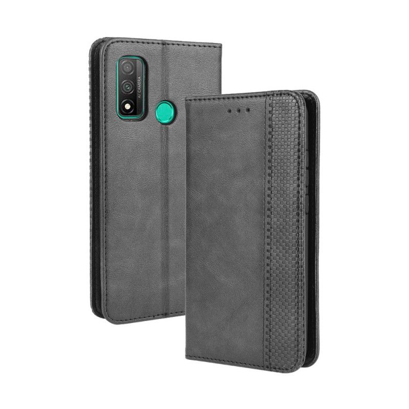 Folio Deksel Huawei P Smart 2020 Svart Stilisert Vintage Skinneffekt