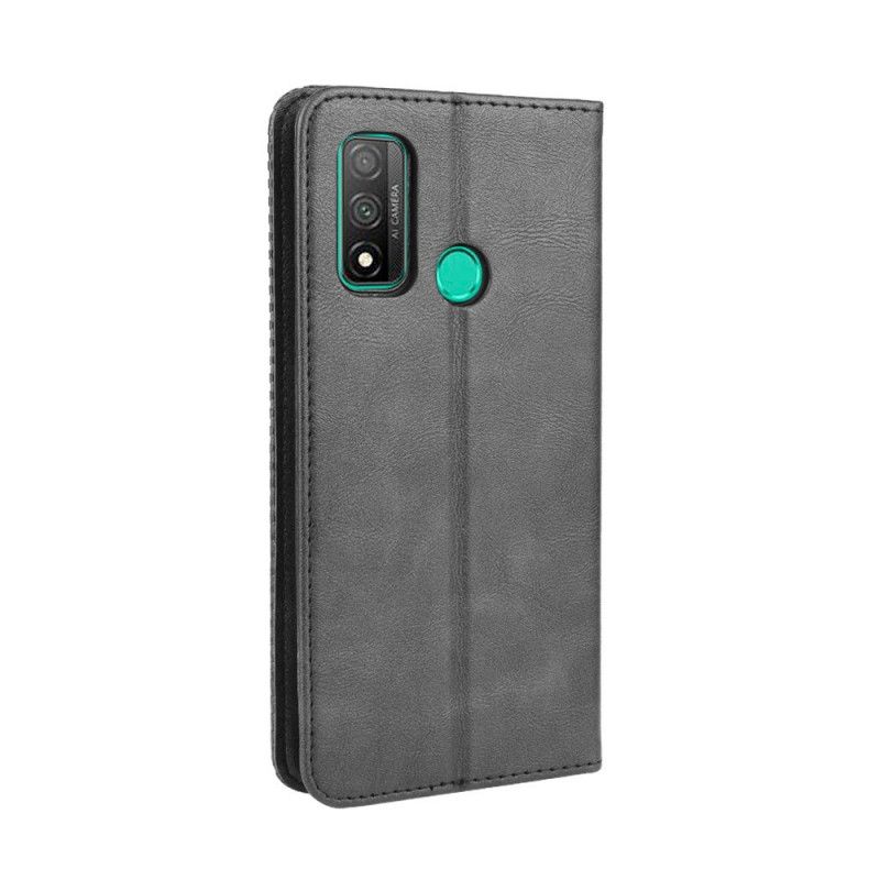 Folio Deksel Huawei P Smart 2020 Svart Stilisert Vintage Skinneffekt