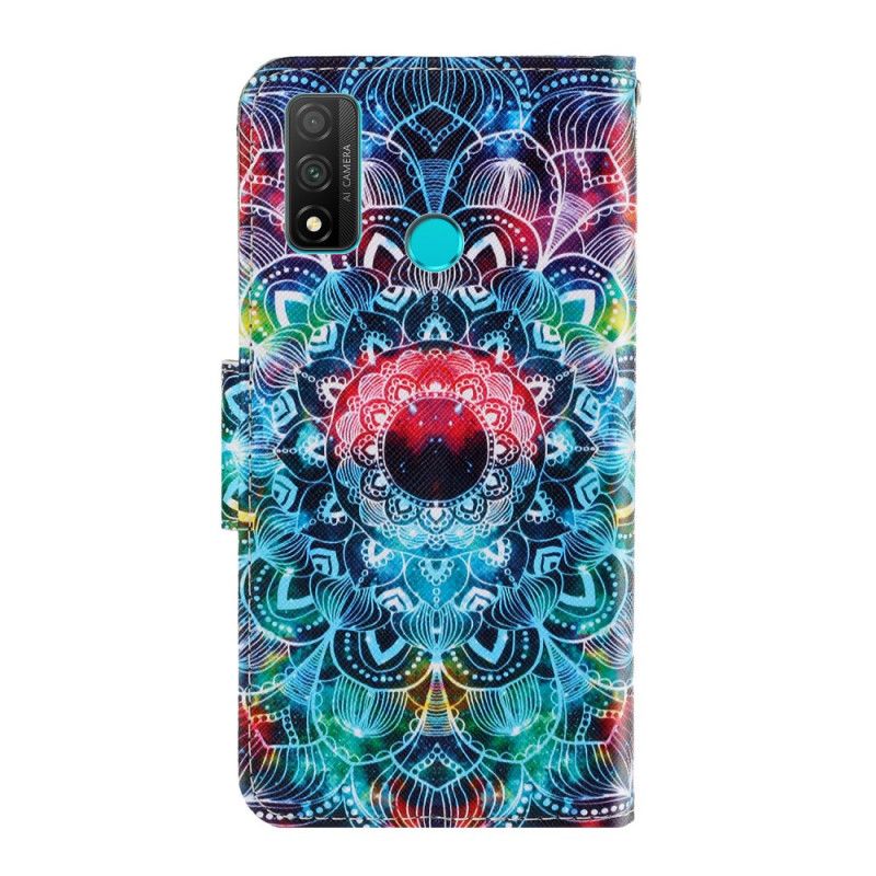 Lærdeksel Folio Deksel Huawei P Smart 2020 Mobildeksel Prangende Mandala Med Tanga