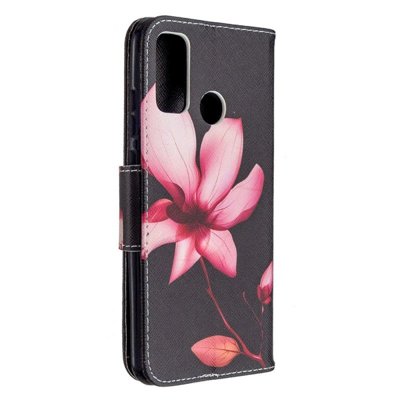 Lærdeksel Folio Deksel Huawei P Smart 2020 Rosa Blomst