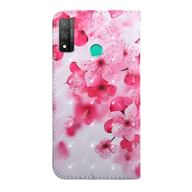 Lærdeksel Folio Deksel Huawei P Smart 2020 Rosa Blomster