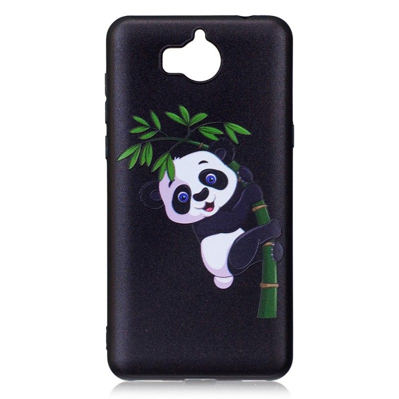 Deksel for Huawei Y6 2017 Preget Panda På Bambus