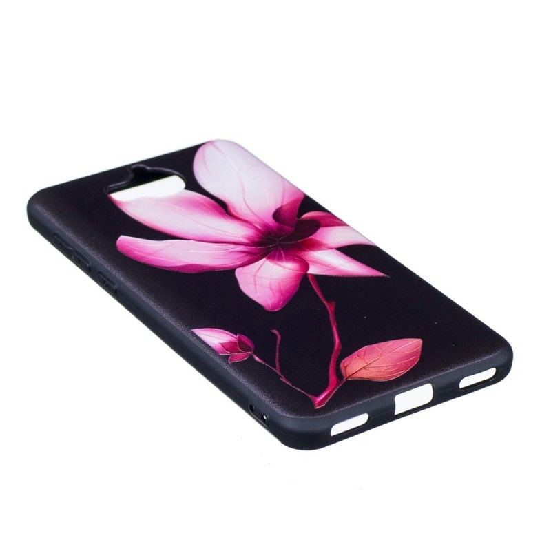 Deksel for Huawei Y6 2017 Preget Rosa Blomst