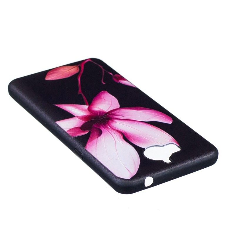 Deksel for Huawei Y6 2017 Preget Rosa Blomst