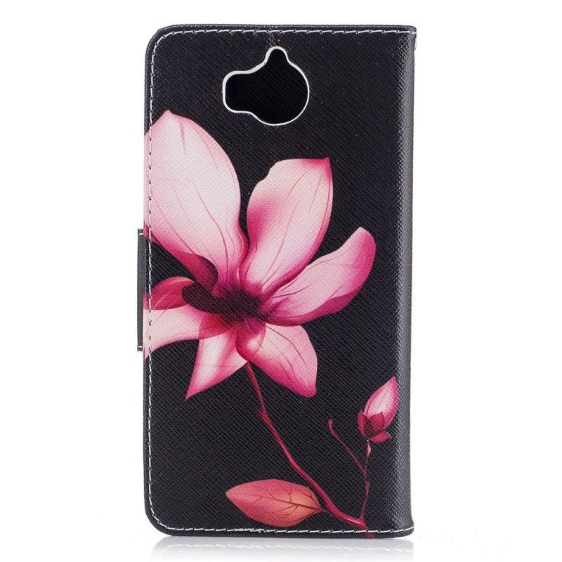 Folio Deksel Huawei Y6 2017 Rosa Blomst Beskyttelse