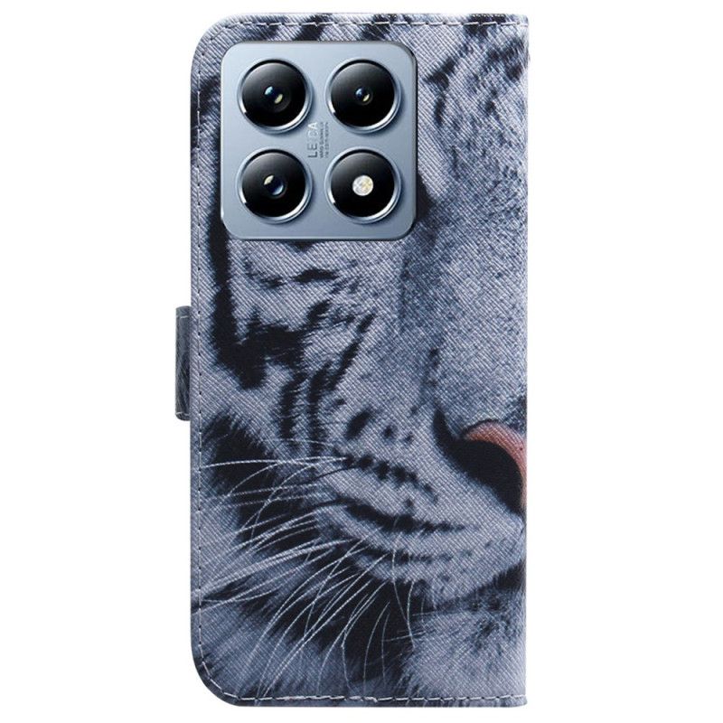 Folio Deksel Xiaomi 14t Hvit Tiger