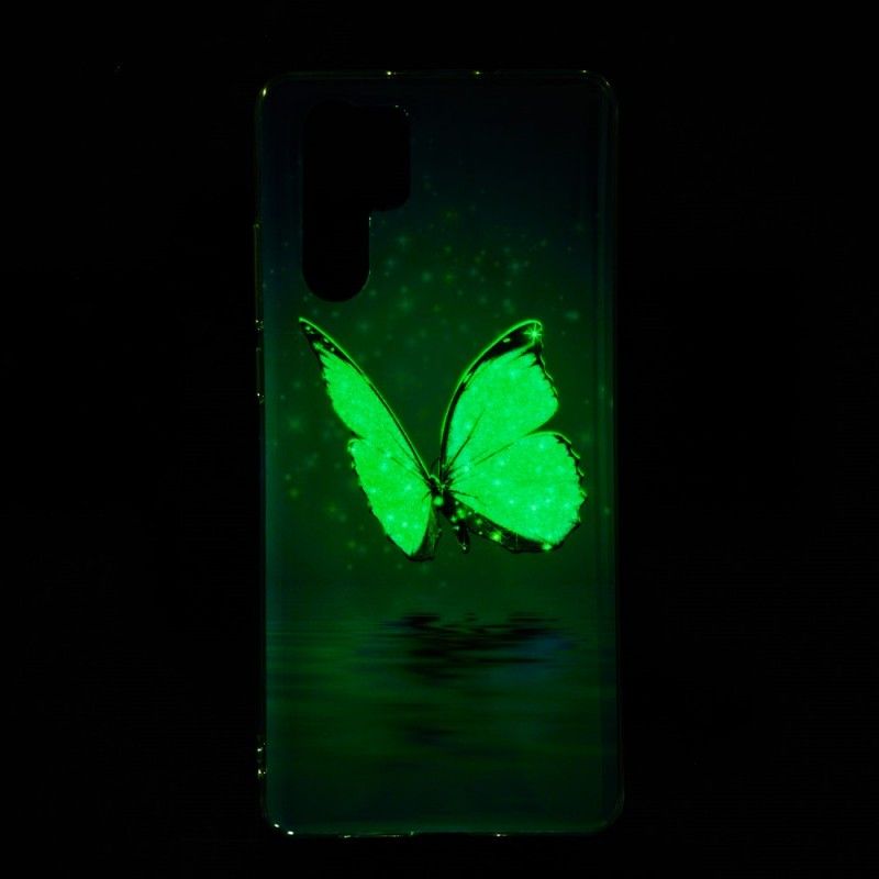 Deksel for Huawei P30 Pro Fluorescerende Blå Sommerfugl