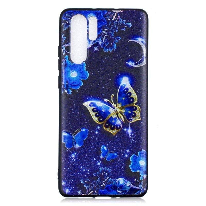 Deksel for Huawei P30 Pro Gylden Sommerfugl