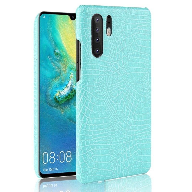 Deksel for Huawei P30 Pro Svart Krokodillehudeffekt